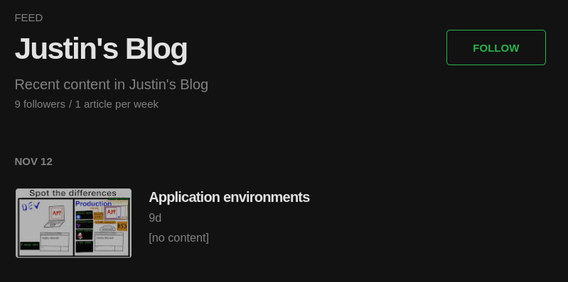 A picture of my RSS feed in feedly