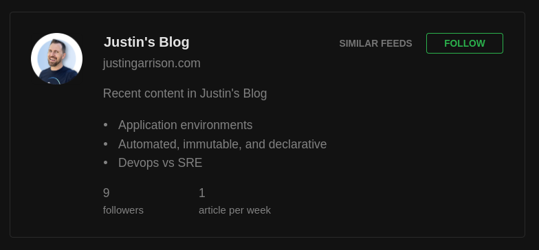 A picture of one of my articles in feedly