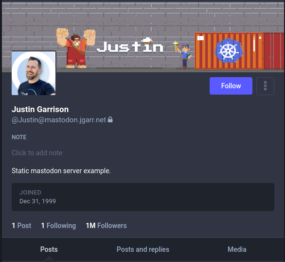 a screenshot of my fake user