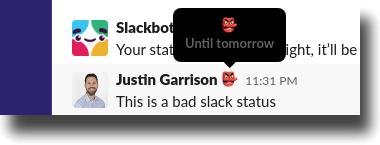 a status message without any text
